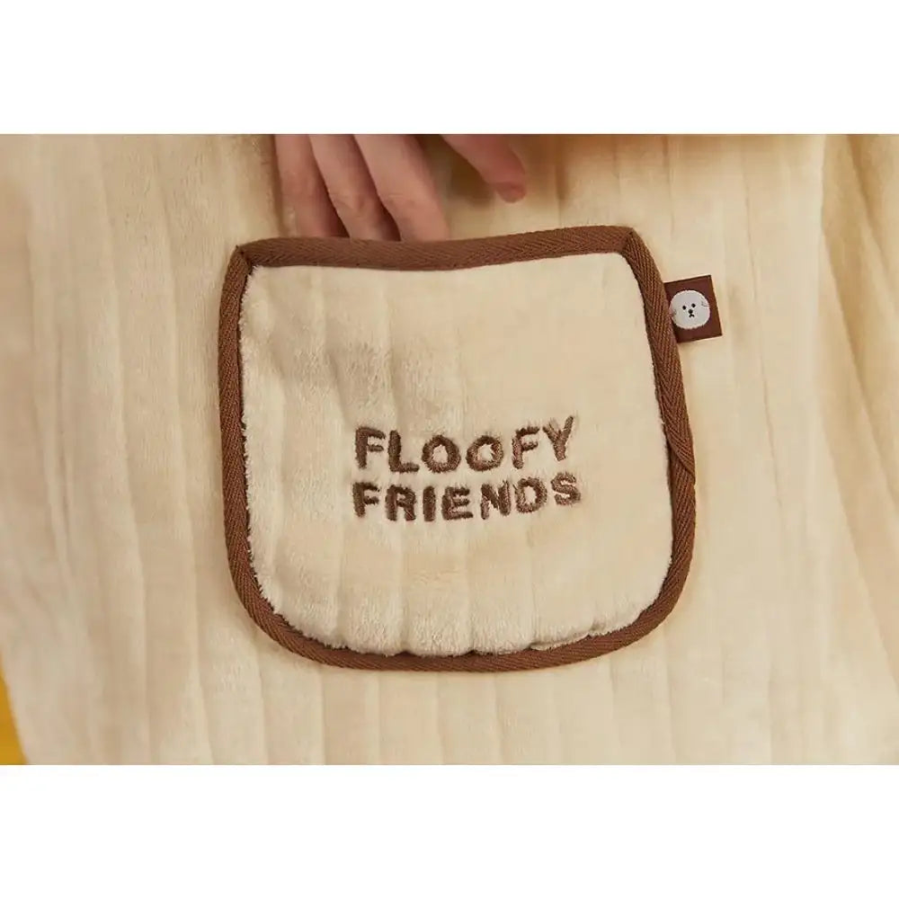 Kakao Friends - Floofy Friends Choonsik Zip-up Fleece Pajamas Set - Kakao Friends - Pajama Set - Harumio