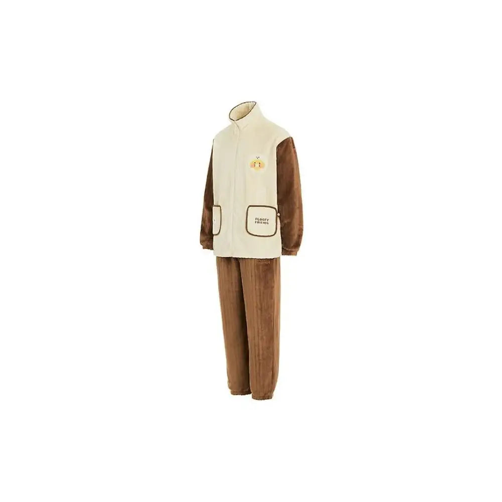 Kakao Friends - Floofy Friends Choonsik Zip-up Fleece Pajamas Set - Kakao Friends - Pajama Set - Harumio
