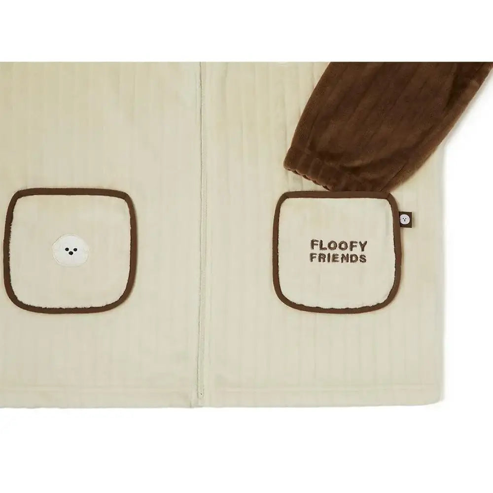 Kakao Friends - Floofy Friends Choonsik Zip-up Fleece Pajamas Set - Kakao Friends - Pajama Set - Harumio