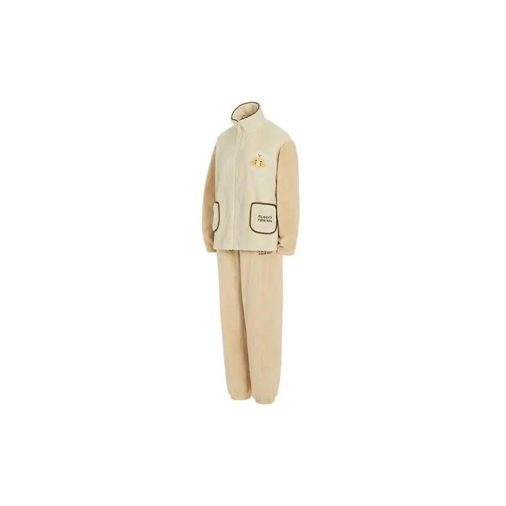 Kakao Friends - Floofy Friends Choonsik Zip-up Fleece Pajamas Set - Kakao Friends - Pajama Set - Harumio