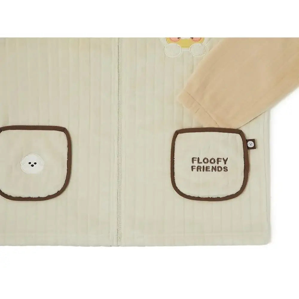 Kakao Friends - Floofy Friends Choonsik Zip-up Fleece Pajamas Set - Kakao Friends - Pajama Set - Harumio
