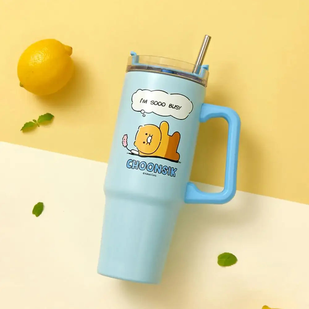 Kakao Friends - Choonsik Cartoon Blue Handle Tumbler 887ml - Kakao Friends - Tumbler - Harumio