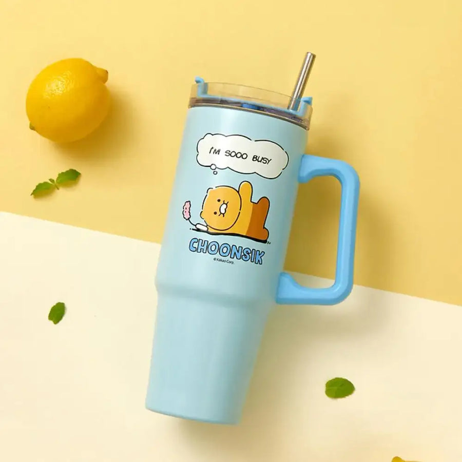 Kakao Friends - Choonsik Cartoon Blue Handle Tumbler 887ml - Kakao Friends - Tumbler - Harumio