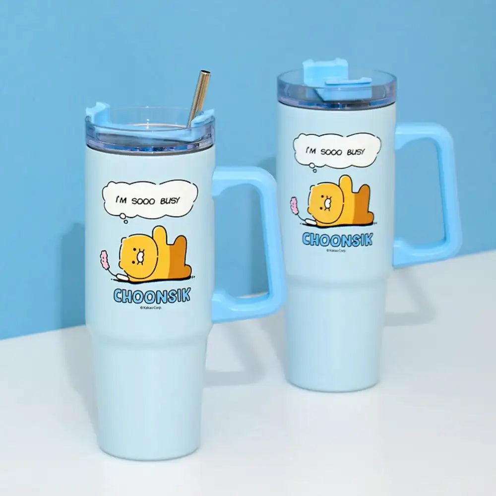 Kakao Friends - Choonsik Cartoon Blue Handle Tumbler 887ml - Kakao Friends - Tumbler - Harumio