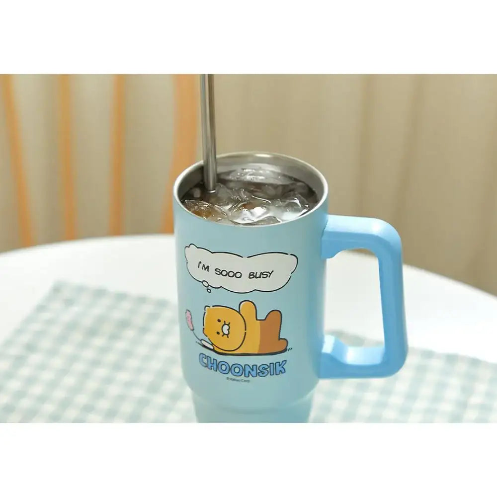 Kakao Friends - Choonsik Cartoon Blue Handle Tumbler 887ml - Kakao Friends - Tumbler - Harumio