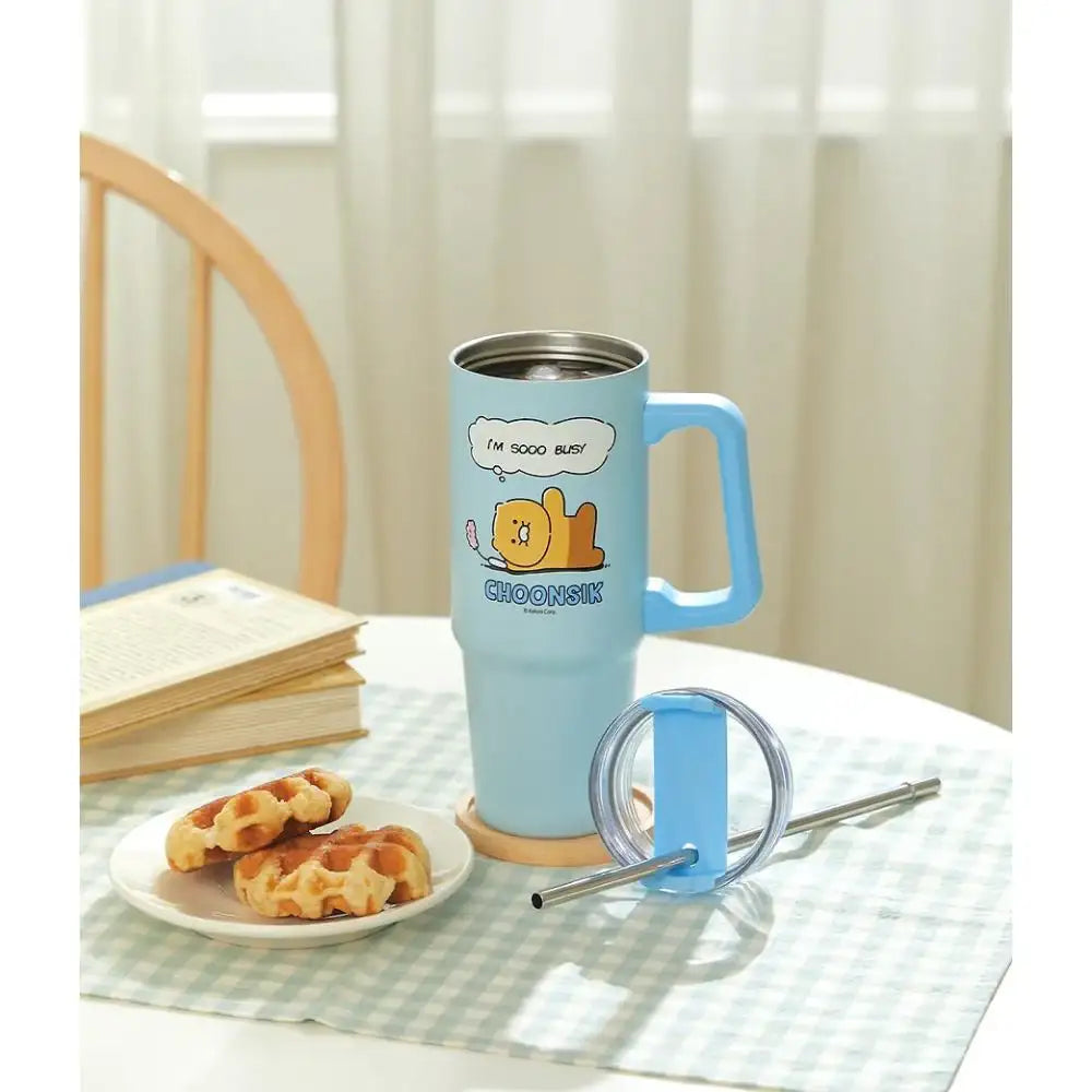 Kakao Friends - Choonsik Cartoon Blue Handle Tumbler 887ml - Kakao Friends - Tumbler - Harumio