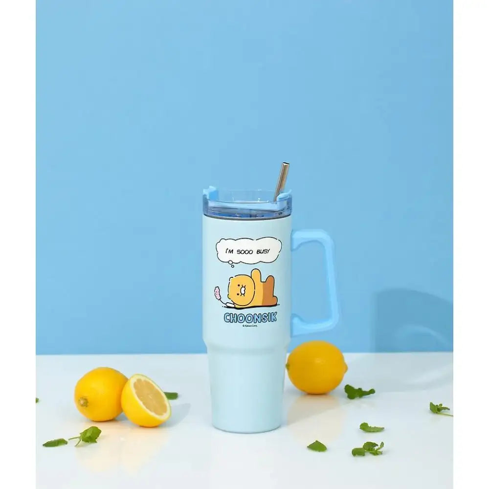 Kakao Friends - Choonsik Cartoon Blue Handle Tumbler 887ml - Kakao Friends - Tumbler - Harumio