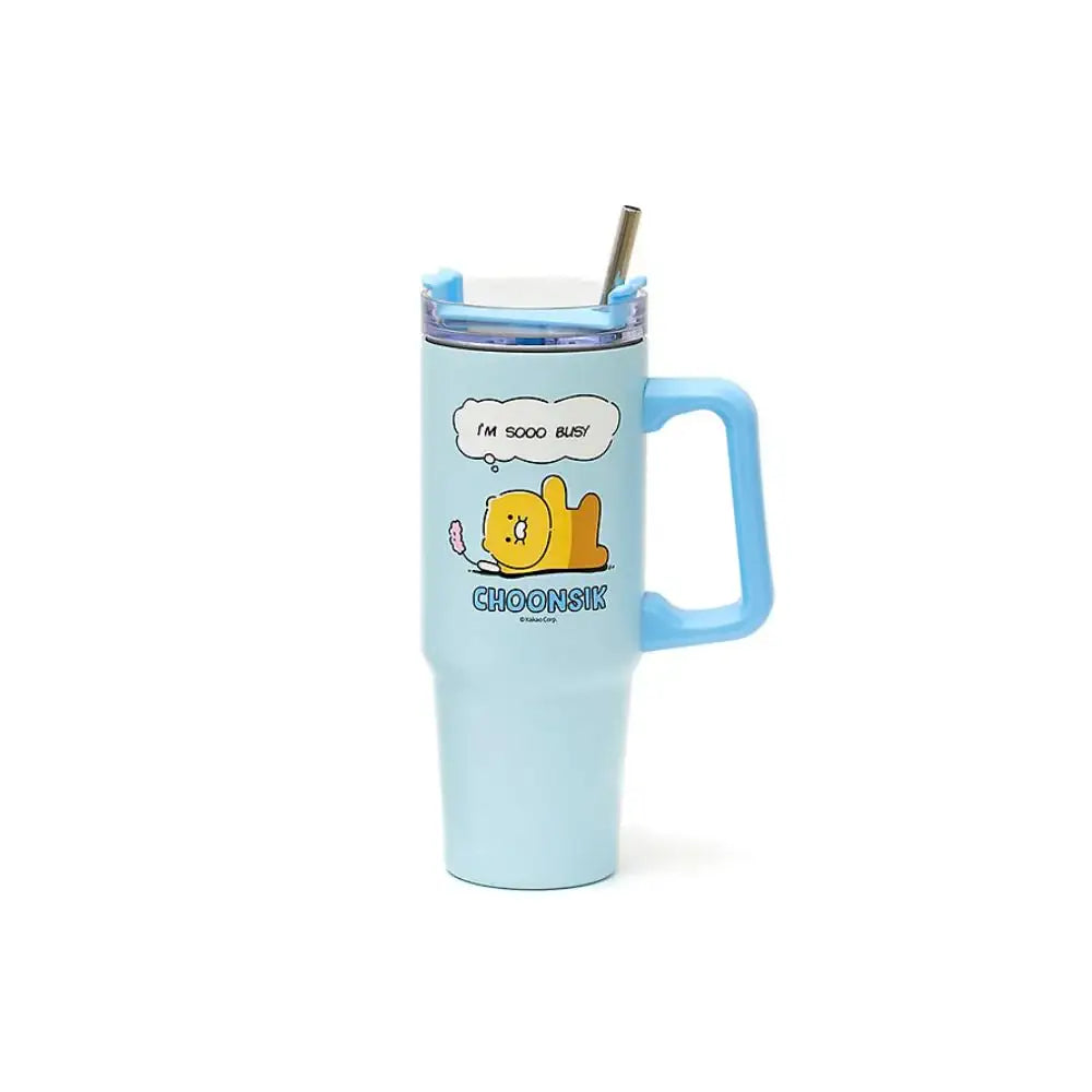 Kakao Friends - Choonsik Cartoon Blue Handle Tumbler 887ml - Kakao Friends - Tumbler - Harumio