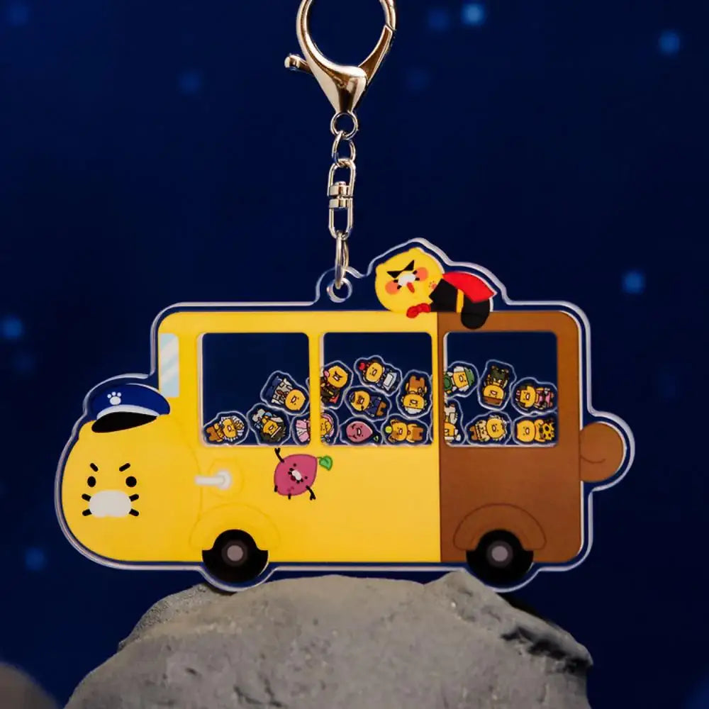 Kakao Friends - Choonsik Bus Acrylic Shaker Keyring - Kakao Friends - Acrylic Keyring - Harumio