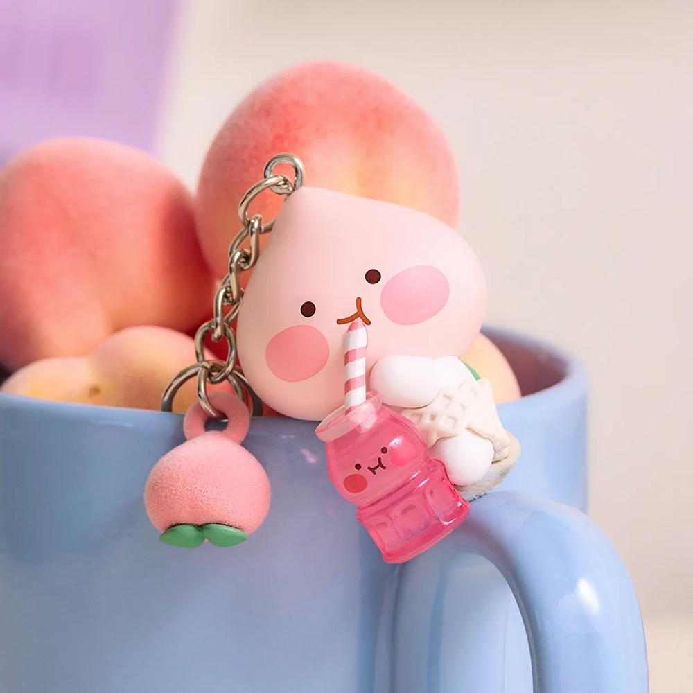 Kakao Friends - Peach Fresh Juice Figure Keyring (Little Apeach)