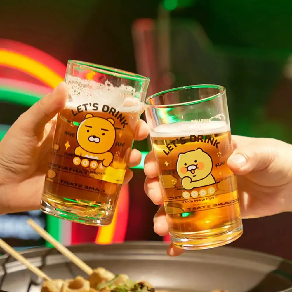 Kakao Friends - Ryan & Choonsik Soju & Beer Glass 4P-Set - Kakao Friends - Glass Cup - Harumio