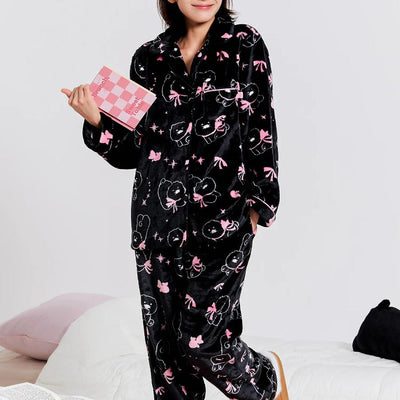 Kakao Friends - Black Choon Long Sleeve Pajamas (Choonsik)