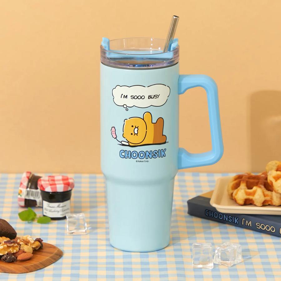 Kakao Friends - Choonsik Blue Large Capacity Handle Tumbler