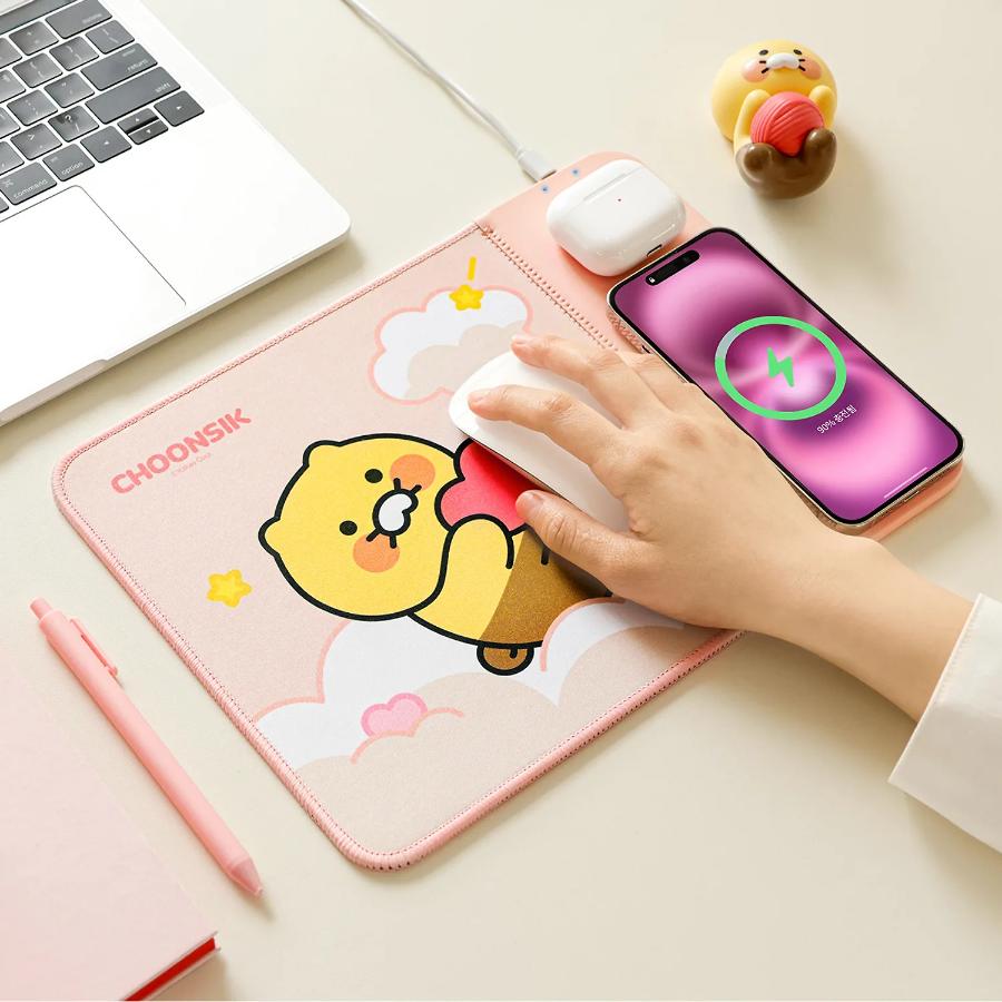 Kakao Friends - Choonsik Wireless Charging Mouse Pad (Pink)