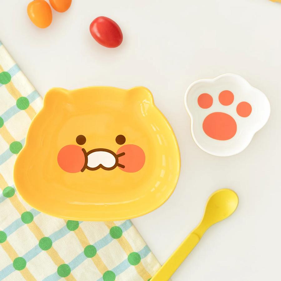 Kakao Friends - Choonsik Face & Paw Print Plate Set