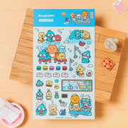 HANGYODON X Kakao Friends - Ryan & Choonsik Blue Transparent Sticker