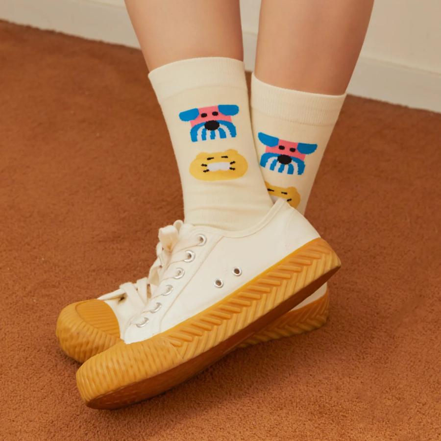 Daye Kim x Kakao Friends - Choonsik Ivory Socks - Daye Kim x Kakao Friends - Socks - Harumio