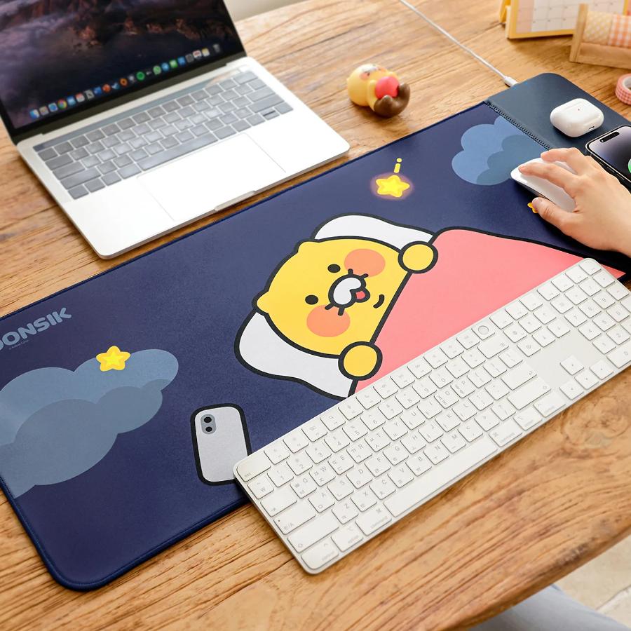 Kakao Friends - Choonsik Navy Wireless Charging Desk Pad