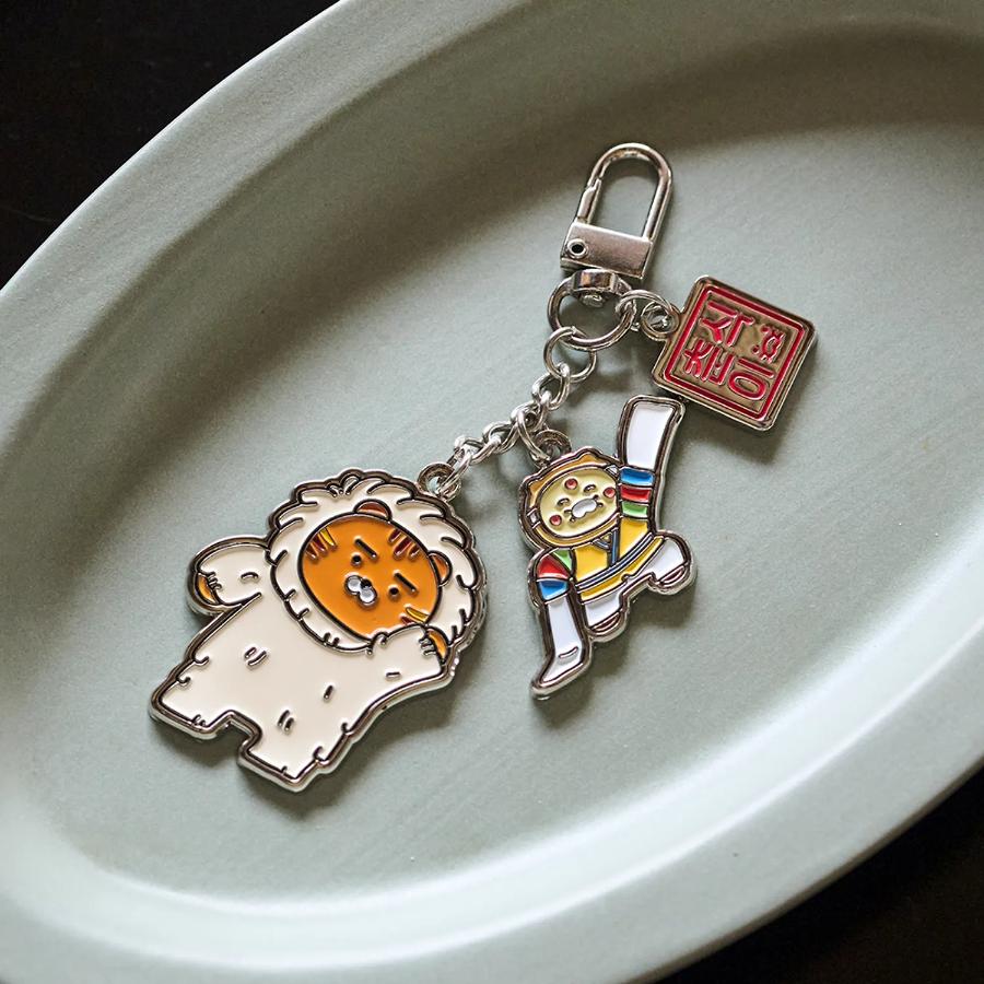 Kakao Friends - Yeonnal Yetchoon Ryan & Choonsik Traditional Mask Dance Keychain