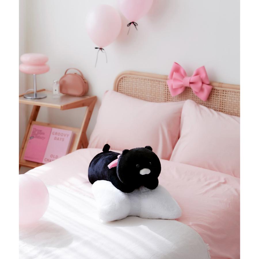 Kakao Friends - Black Choon Pink Ribbon Pillow (Choonsik)