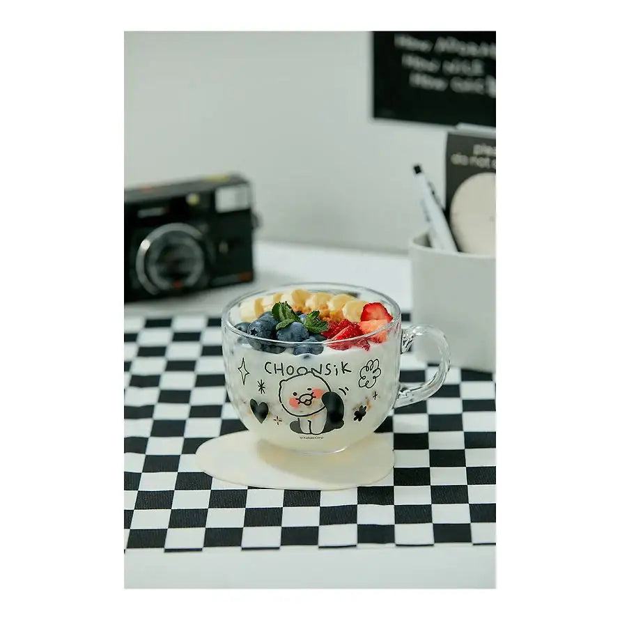 Kakao Friends - Doodle Doodle Choonsik Cereal Glass Bowl - Kakao Friends - Cereal Bowl - Harumio