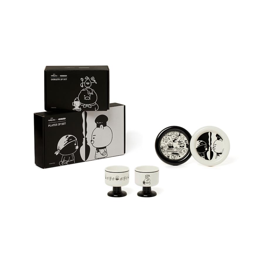 Black and White Chef x Kakao Friends - Ryan & Choonsik Plate 2-Piece Set