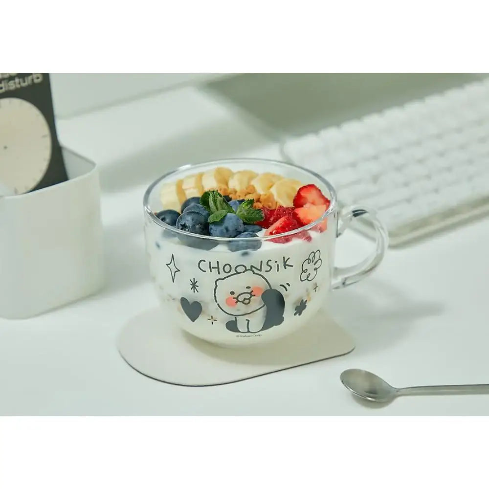 Kakao Friends - Doodle Doodle Choonsik Cereal Glass Bowl - Kakao Friends - Cereal Bowl - Harumio
