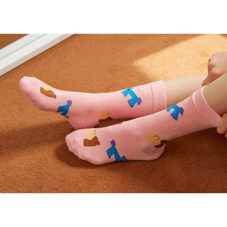 Daye Kim x Kakao Friends - Choonsik Pink Socks - Daye Kim x Kakao Friends - Socks - Harumio