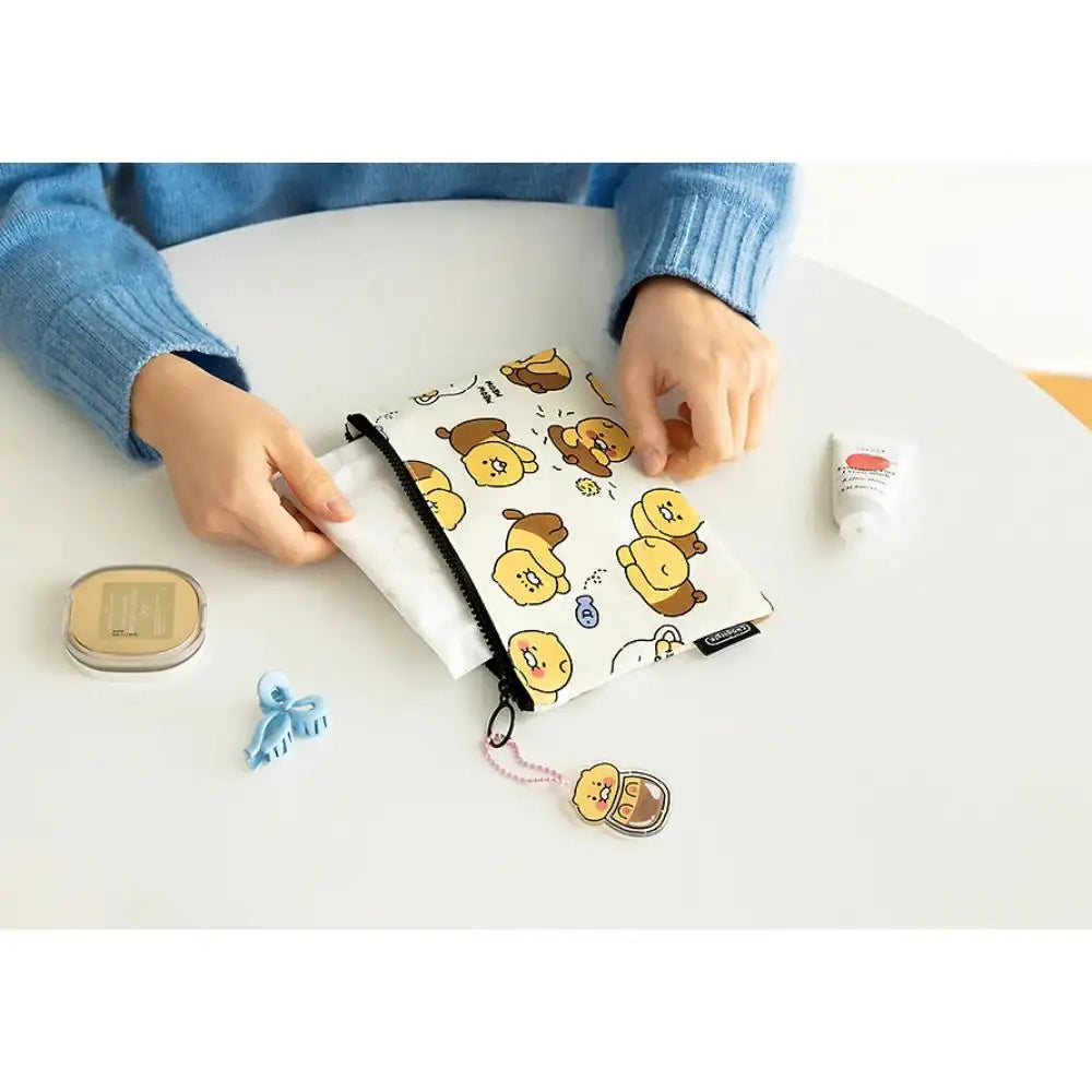 Kakao Friends - Choonsik Ordinary Pattern Flat Pouch - Kakao Friends - Pouches - Harumio