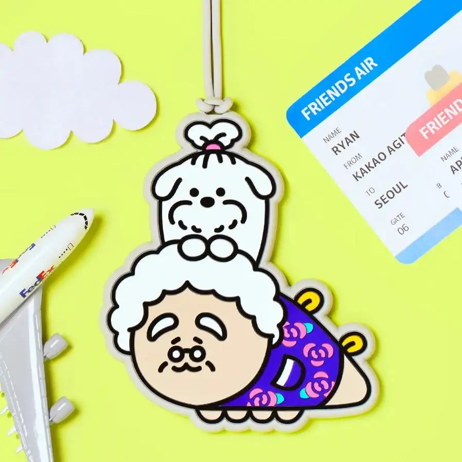 Kakao Friends - Jjordy Silicone Luggage Tag (Halmi-jjo) - Kakao Friends - luggage tag - Harumio