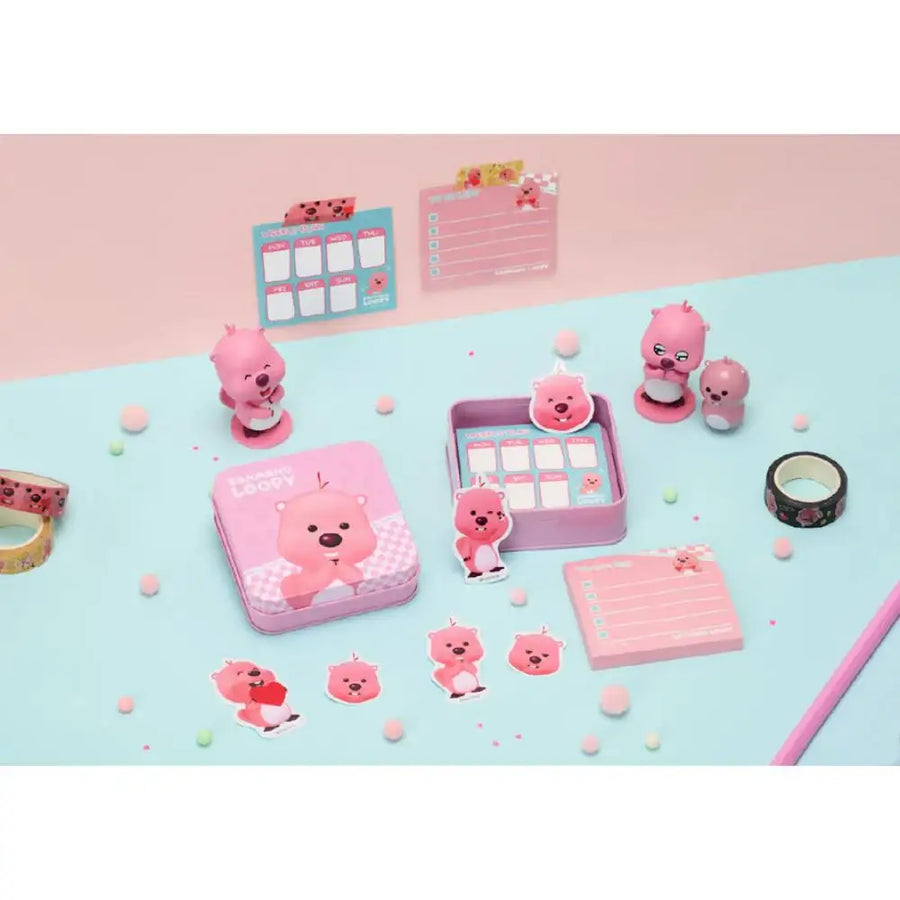 Kakao Friends x Zanmang Loopy - Tin Case & Planner Memo Paper Set - Kakao Friends - Tin Case - Harumio