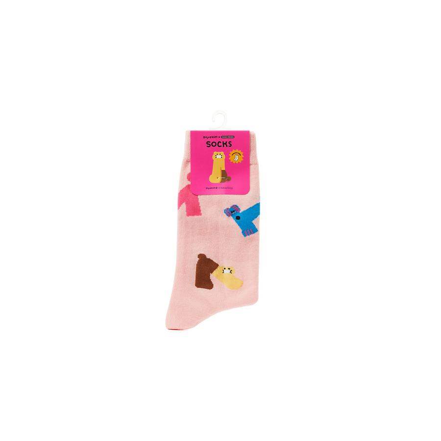 Daye Kim x Kakao Friends - Choonsik Pink Socks - Daye Kim x Kakao Friends - Socks - Harumio