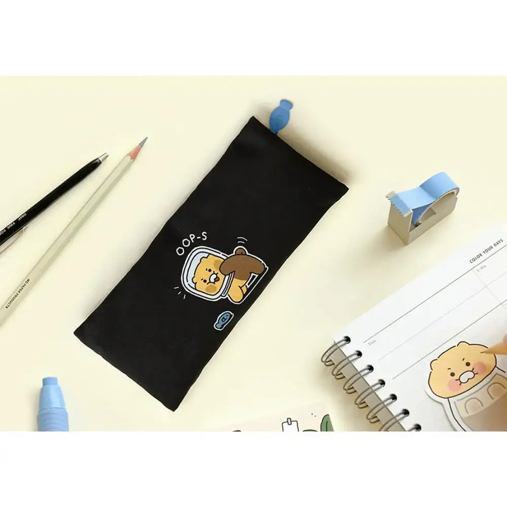 Kakao Friends - Choonsik Ordinary Fabric Flat Pencil Case - Kakao Friends - Pencil Case - Harumio