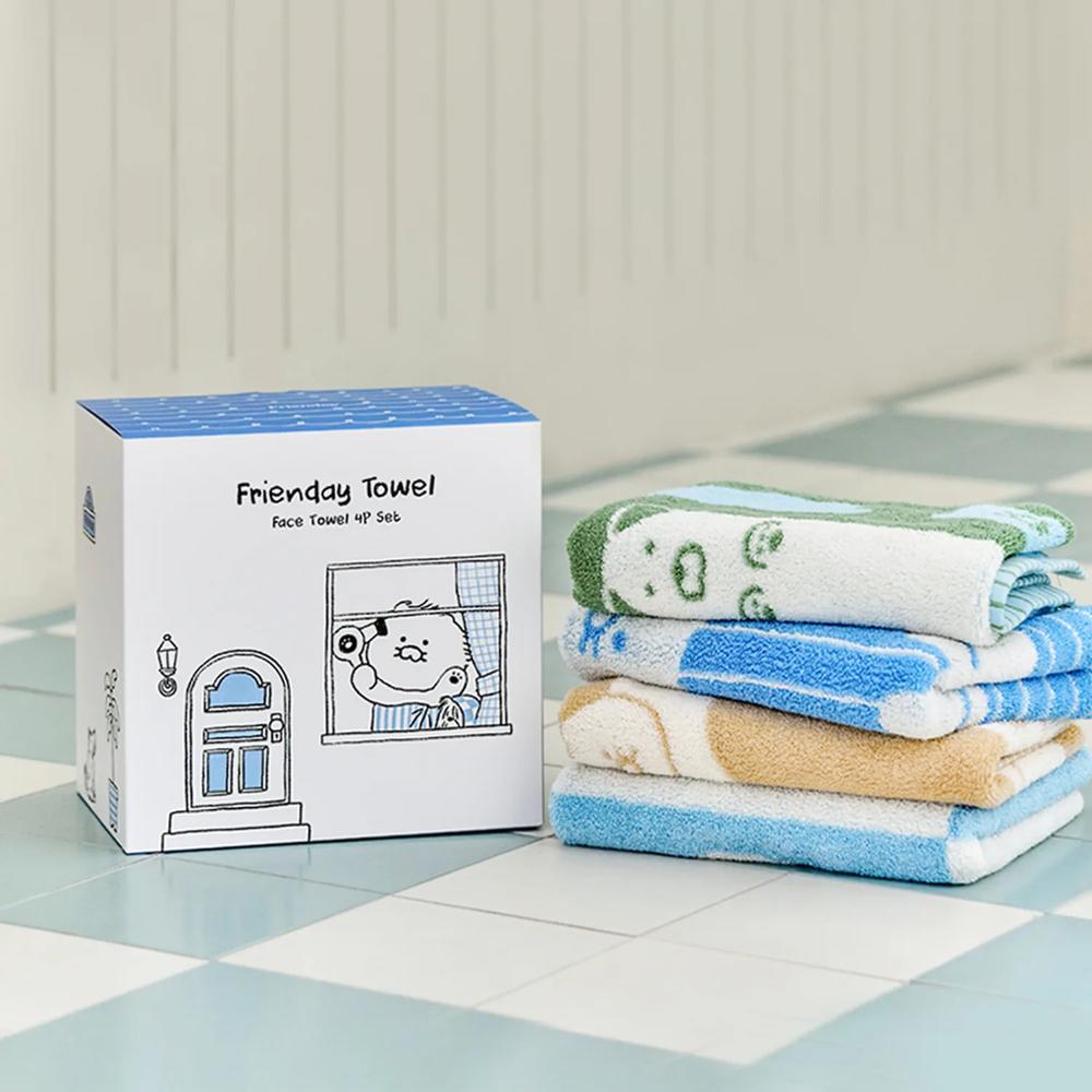 Kakao Friends - FRIENDAY Choonsik Face Towel 4-Piece Set