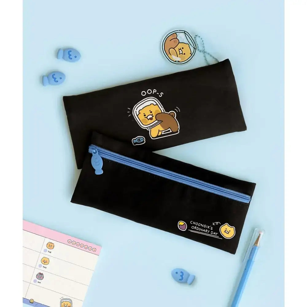 Kakao Friends - Choonsik Ordinary Fabric Flat Pencil Case - Kakao Friends - Pencil Case - Harumio