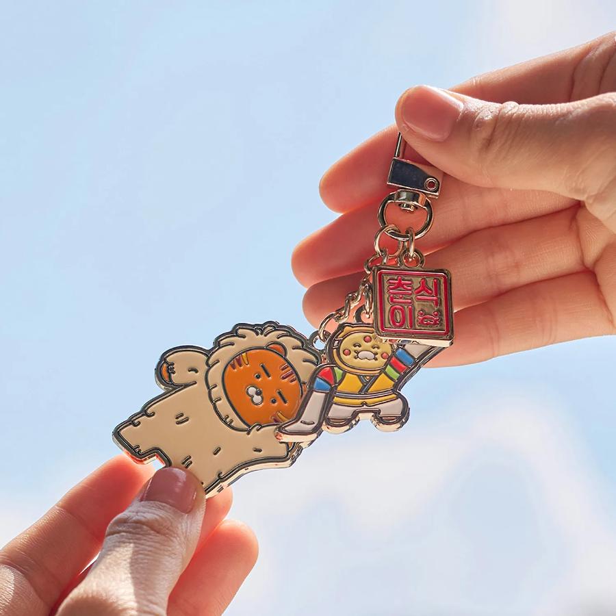 Kakao Friends - Yeonnal Yetchoon Ryan & Choonsik Traditional Mask Dance Keychain