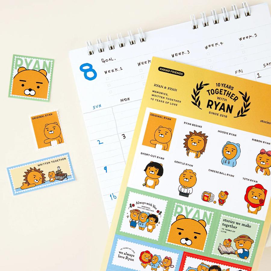 Kakao Friends - Ryan 10th Anniversary Commemorative Stamp Sticker
