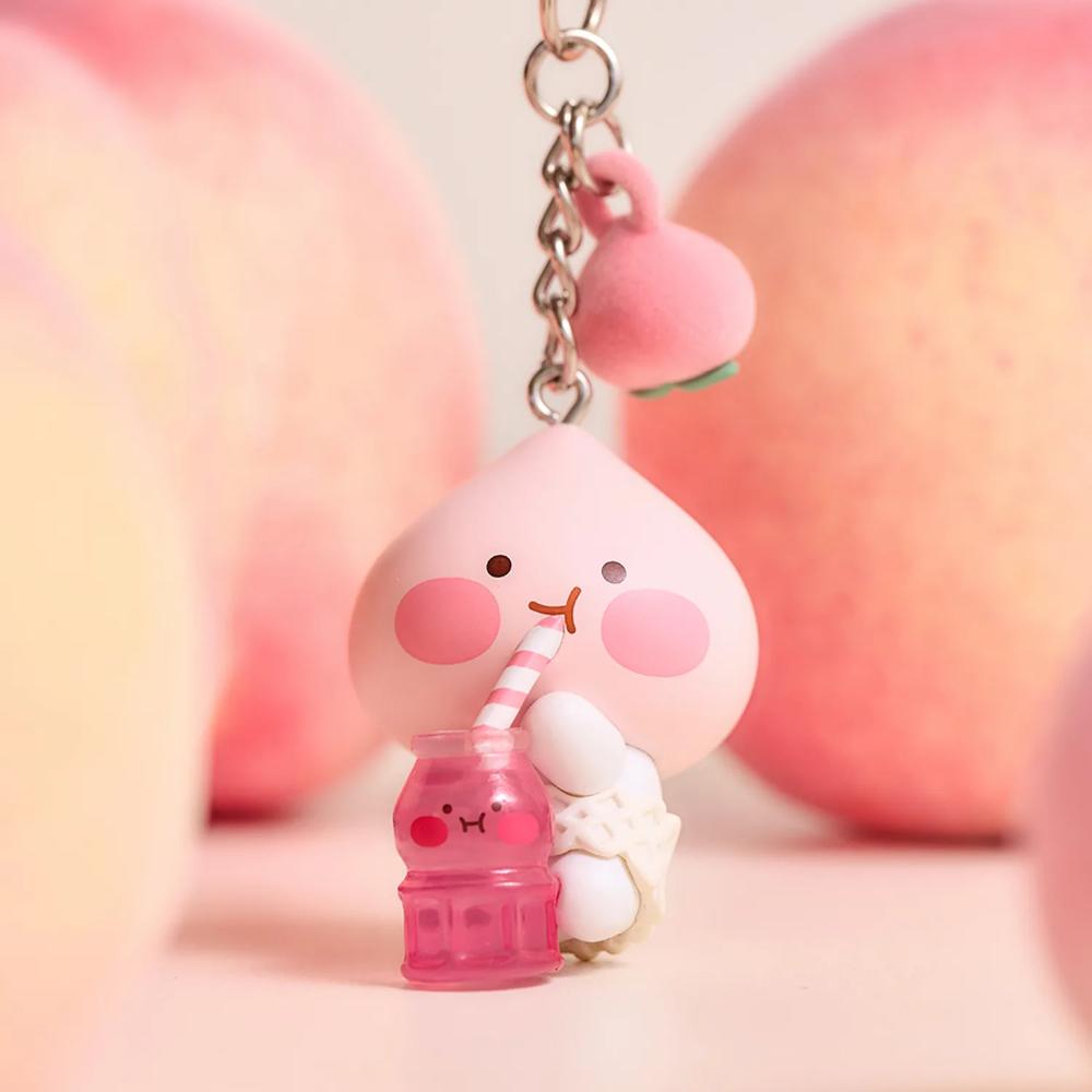 Kakao Friends - Peach Fresh Juice Figure Keyring (Little Apeach)