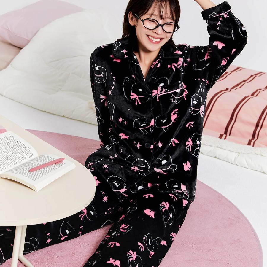 Kakao Friends - Black Choon Long Sleeve Pajamas (Choonsik)