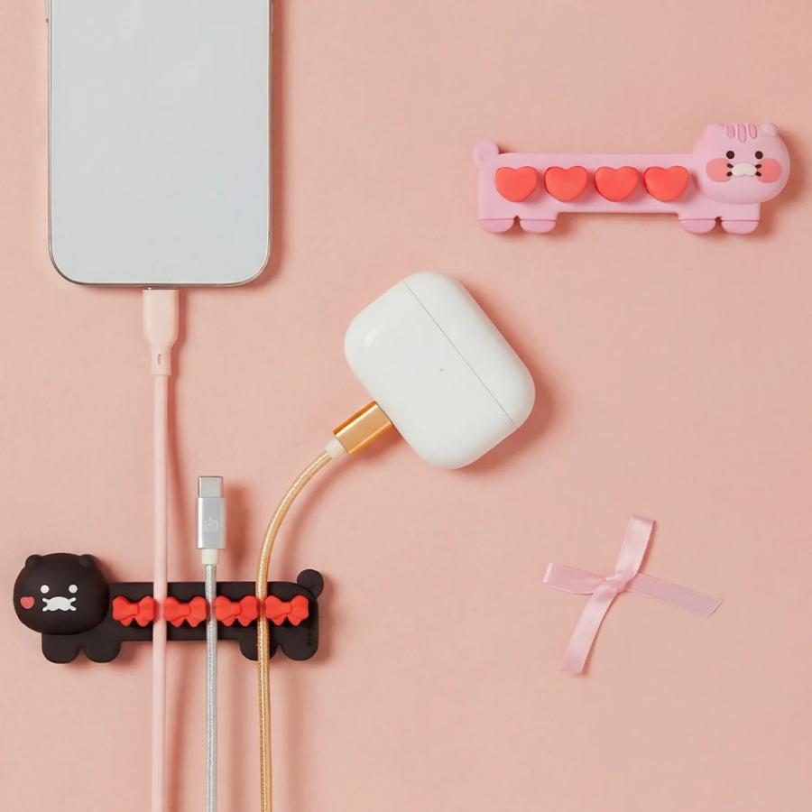 Kakao Friends - Black Choon Cable Holder 2-Piece Set (Choonsik)