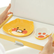Kakao Friends - Choonsik Face & Paw Print Plate Set