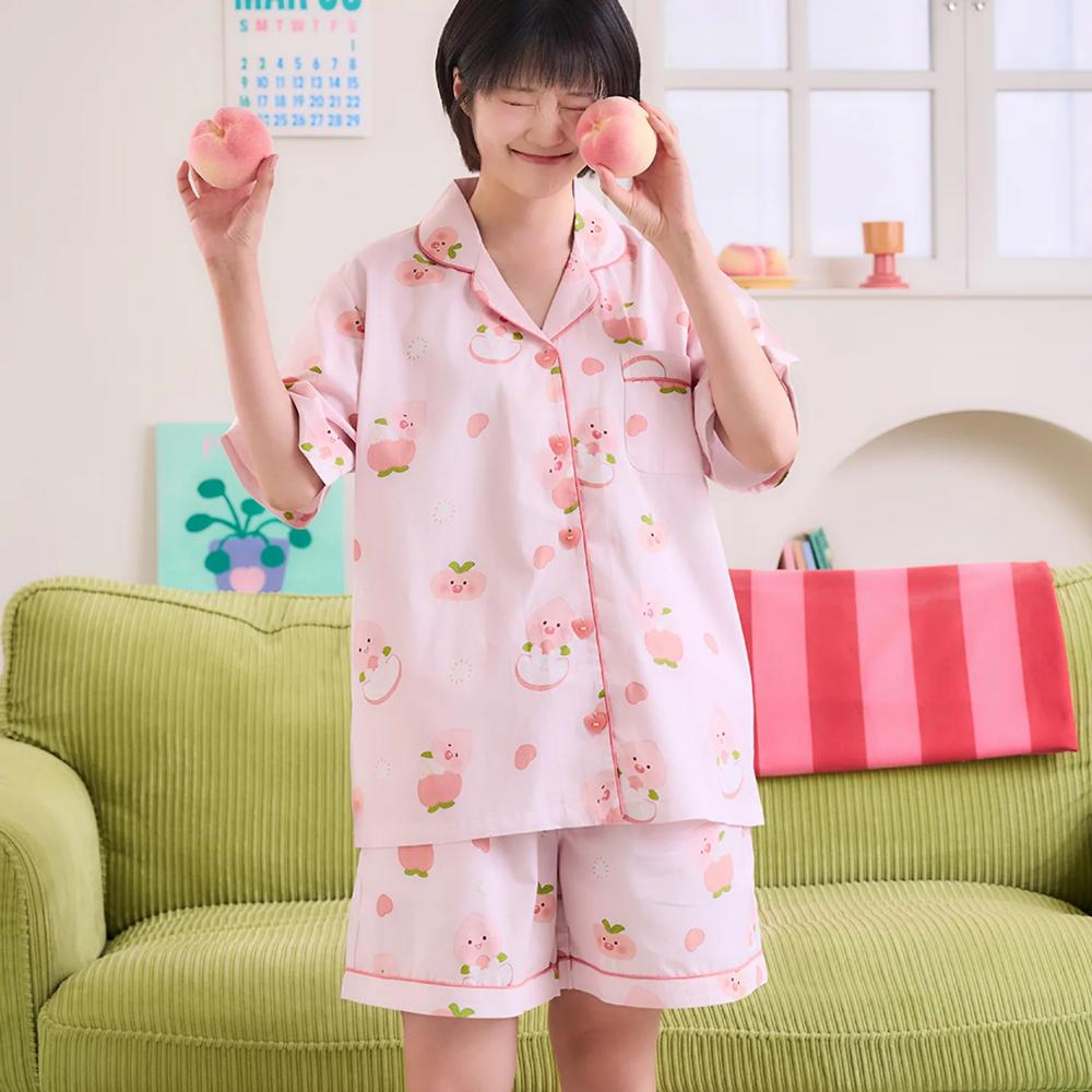 Kakao Friends - Peach Fresh Lovely Women's Pajamas (Little Apeach)