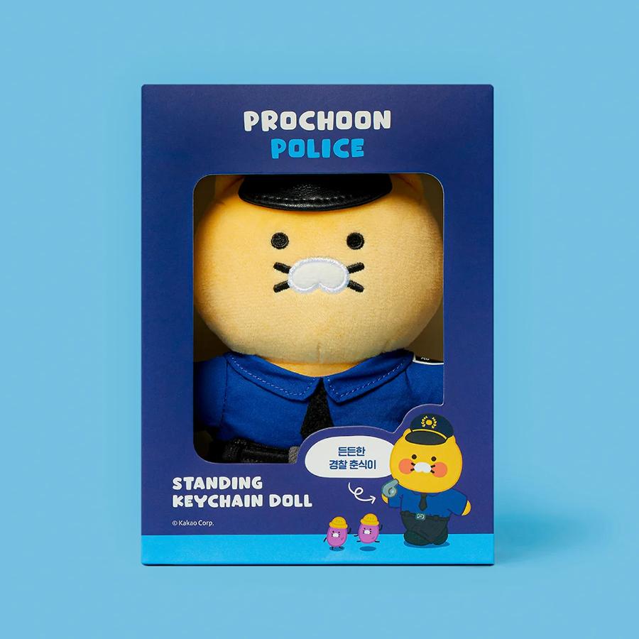 Kakao Friends - PROCHOON Police Standing Doll Keychain (Choonsik)