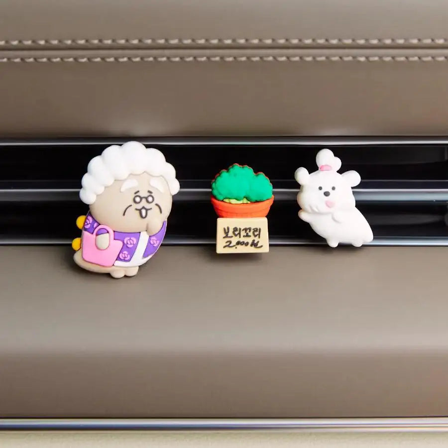 Kakao Friends - Chordy Vehicle Air Vent Figure Set (Halmi-jjo) - Kakao Friends - Deco Figure - Harumio