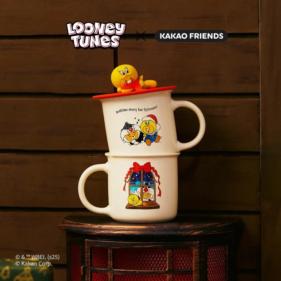 Looney Tunes x Kakao Friends - Little Ryan & Baby Choonsik Mug with Lid Set