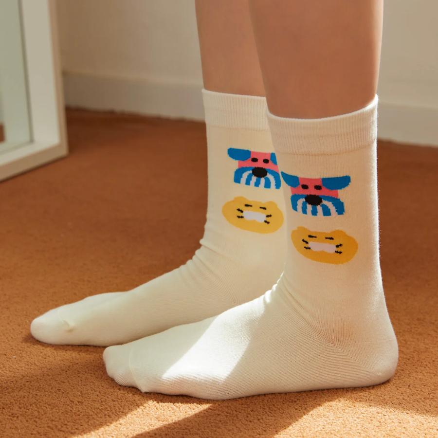 Daye Kim x Kakao Friends - Choonsik Ivory Socks - Daye Kim x Kakao Friends - Socks - Harumio