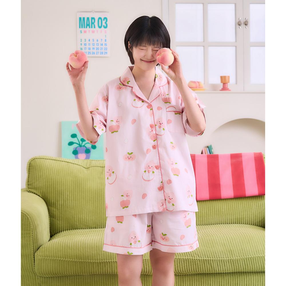 Kakao Friends - Peach Fresh Lovely Women's Pajamas (Little Apeach)