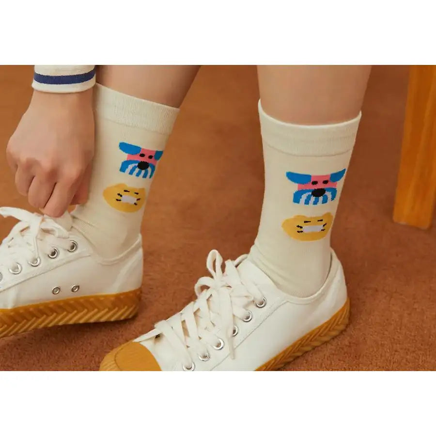 Daye Kim x Kakao Friends - Choonsik Ivory Socks - Daye Kim x Kakao Friends - Socks - Harumio