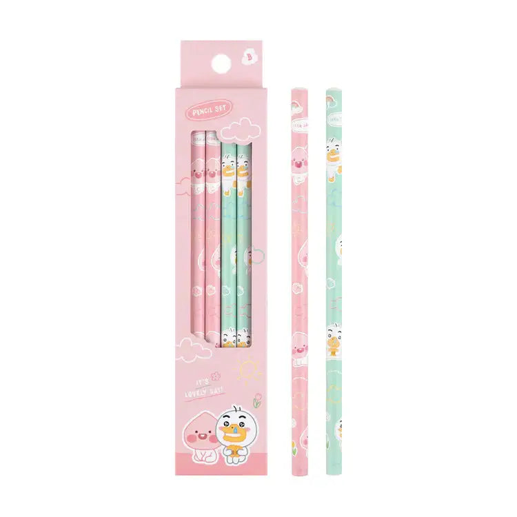 Kakao Friends - Lovely 4-Pencil Set (Little Apeach & Little Tube) - Kakao Friends - Home & Living, Accessories - Harumio