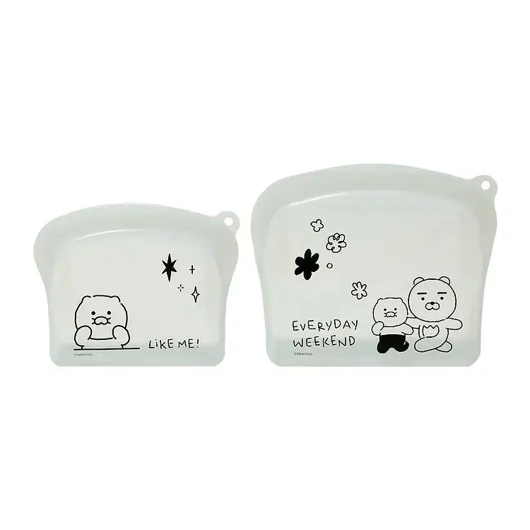 Kakao Friends - Doodle Doodle Silicone Zipper Bag Set (Ryan & Choonsik) - Kakao Friends - Zipper Bag - Harumio